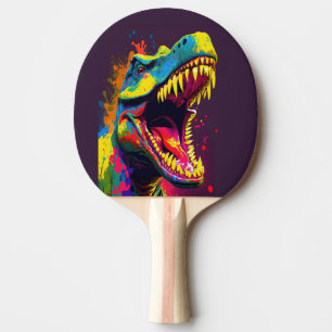 Dinosaur  Purple T Rex Jussica World Kids Ping Pong Paddle