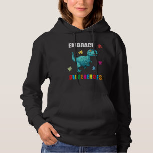 Dinosaur Puzzle Piece Autism Awareness Hoodie