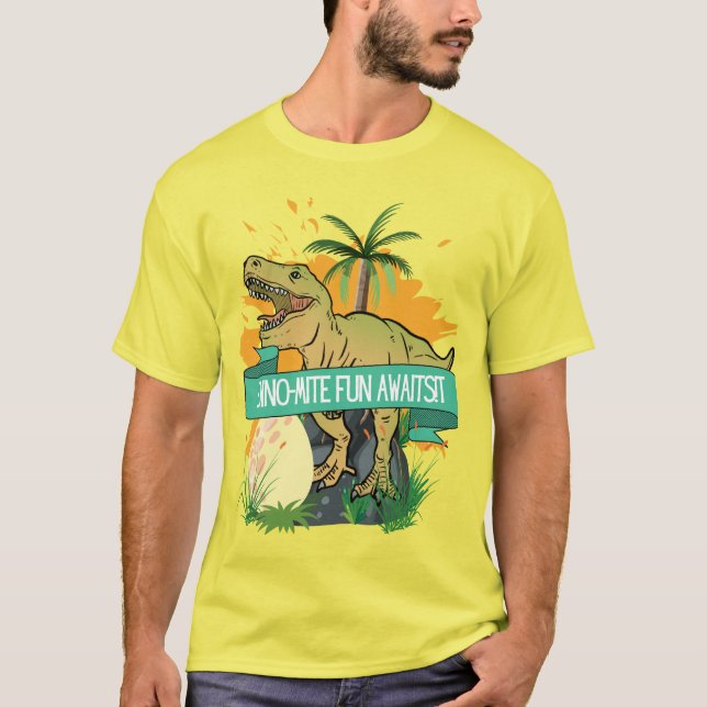 DINOSAUR  QUOTE CARTOON T-Shirt (Front)