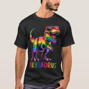 Dinosaur Rainbow Flag Ally Lgbt Allysaurus Lgbt  T-Shirt