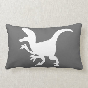 Dinosaur Raptor Silhouette Lumbar Cushion