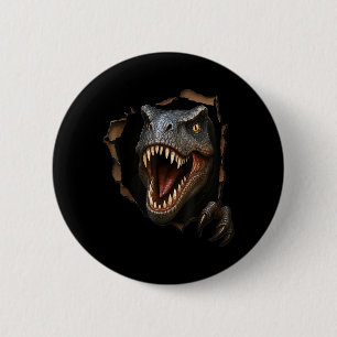 Dinosaur Raptor Torn Cloth Funny 3D Graphic 6 Cm Round Badge