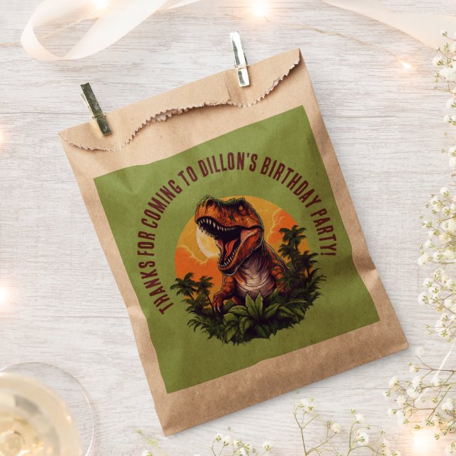 Dinosaur Rawr Birthday  Favour Bags (Clipped)