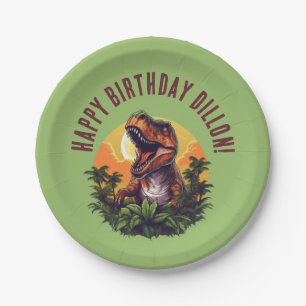 Dinosaur Rawr Birthday  Paper Plate