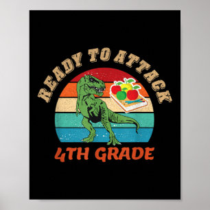Dinosaur Ready To Attack 4th T-rex Boys Back To Sc Poster