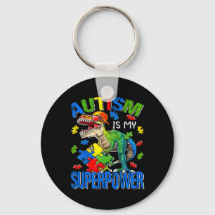 Dinosaur Rex Autism Is My Superpower Autism Awaren Key Ring