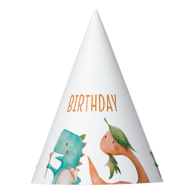 Dinosaur Rex Birthday Party Shower Hat (Front)