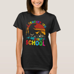 Dinosaur Rex Boys Kids I Crushed 100 Days Of Schoo T-Shirt