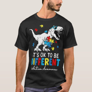 Dinosaur Rex Different Autism Awareness Month Puzz T-Shirt