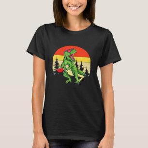 Dinosaur Rex Disc Golf Cart Frisbee Kids T-Shirt