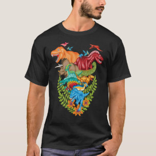 Dinosaur rex Heart Love Valentine for womens Kids T-Shirt