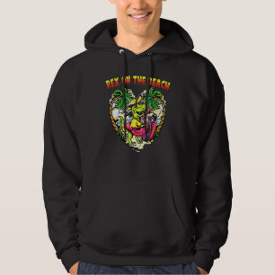 Dinosaur - Rex On The Beach - Vacation - Paleontol Hoodie