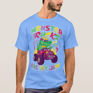 Dinosaur Riding Monster Truck Kids Monster Trucks T-Shirt