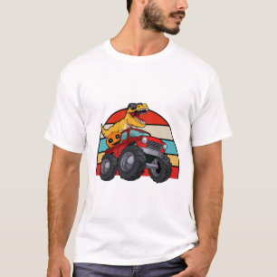 Dinosaur Riding Monster Truck Lazy Halloween Costu T-Shirt