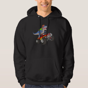 dinosaur riding monster truck school hoodie