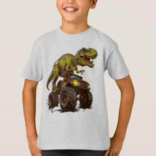Dinosaur Riding Monster Truck T-Shirt
