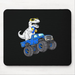 Dinosaur Riding Truck World Down Syndrome Day Boys Mouse Mat