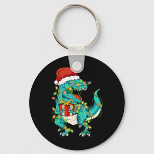 Dinosaur Santa for Boys Girls Christmas Tree Ligh Key Ring