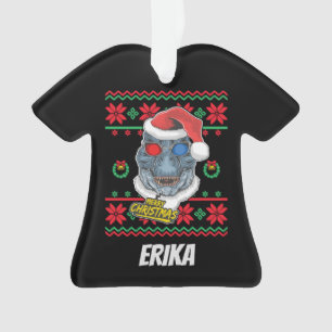 Dinosaur Santa T-Rex Ugly Christmas Ornament