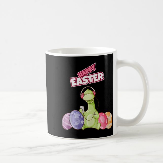 Dinosaur Say Happy Easter Premium Tri-blend  Coffee Mug (Right)