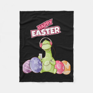 Dinosaur Say Happy Easter Premium Tri-blend  Fleece Blanket