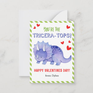 Dinosaur School Valentine Card for Kids