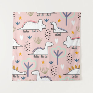 Dinosaur seamless pattern, vintage illustration wi tapestry