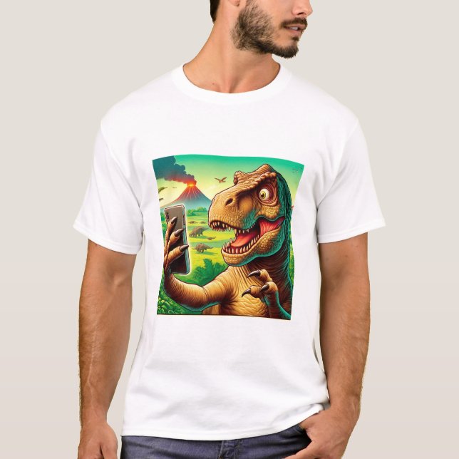 Dinosaur Selfie Shirt -Funny Dinosaur Lover Appare (Front)