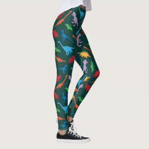 Dinosaur seven species silhouette pattern leggings