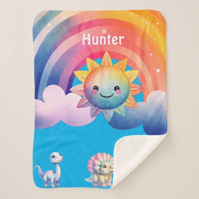 Dinosaur Sherpa Blanket (Front)