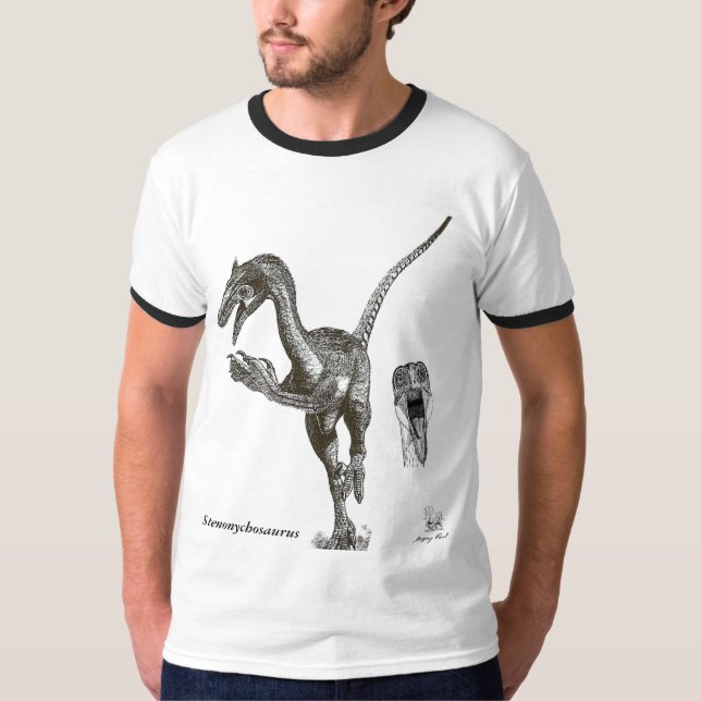 Dinosaur Shirt Stenonychosaurus Troodon Greg Paul (Front)