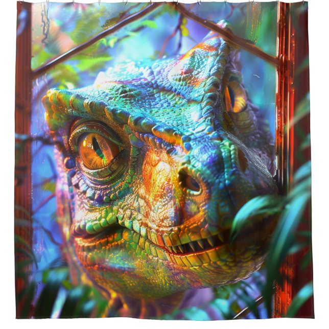 Dinosaur Shower Curtain (Front)