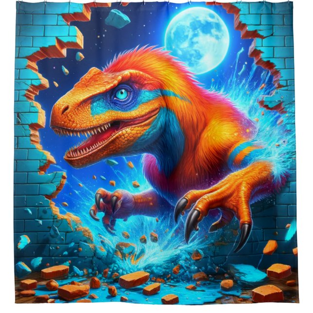 Dinosaur Shower Curtain (Front)