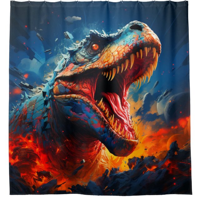 Dinosaur Shower Curtain (Front)