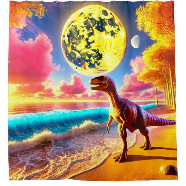 Dinosaur Shower Curtain (Front)
