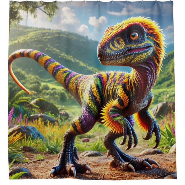 Dinosaur Shower Curtain (Front)