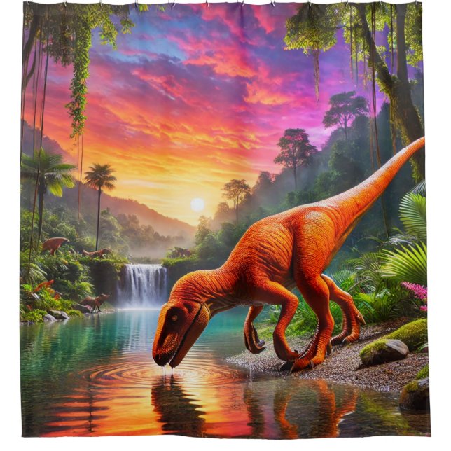 Dinosaur Shower Curtain (Front)