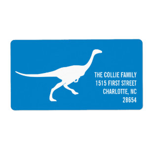 Dinosaur Silhouette Custom Colour Address Label