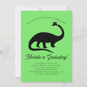 Dinosaur Silhouette Graduation Party Invitation