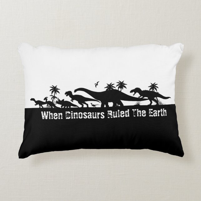 Dinosaur Silhouettes Decorative Cushion (Front)
