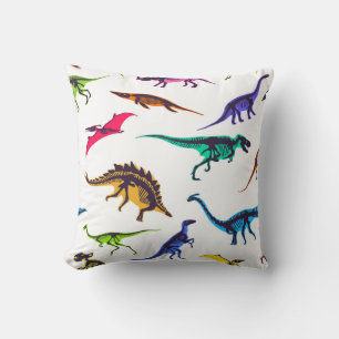 Dinosaur silhouettes: vintage sketch pattern. cushion
