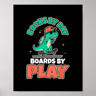 Dinosaur Skateboarding Books Dino Play Fun Activit Poster