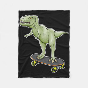 Dinosaur Skateboarding T-rex Dino Dinosaur  Fleece Blanket