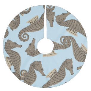 Dinosaur skeleton, grunge seamless pattern. brushed polyester tree skirt