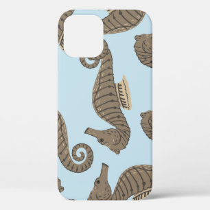 Dinosaur skeleton, grunge seamless pattern. iPhone 12 case