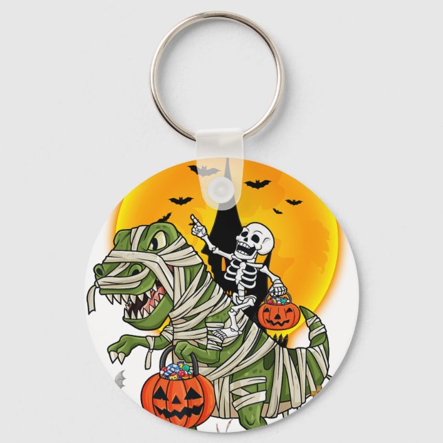 dinosaur skeleton halloween key ring (Front)