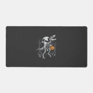 Dinosaur Skeleton Halloween Pumpkin Graveyard Desi Desk Mat