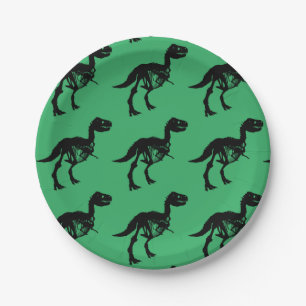 Dinosaur skeleton party plates