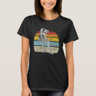 Dinosaur Skeleton T Rex Bones Dino Fossil Retro St T-Shirt