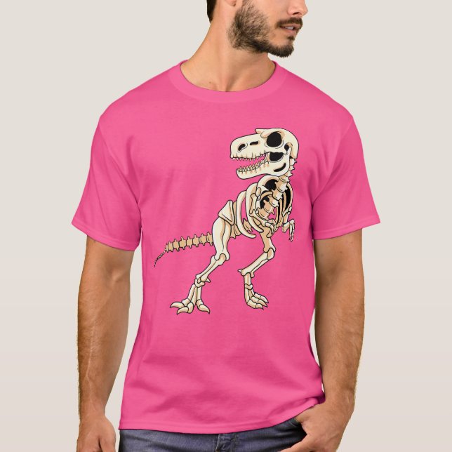 Dinosaur Skeleton T Rex Dino Fossil Paleontology K T-Shirt (Front)